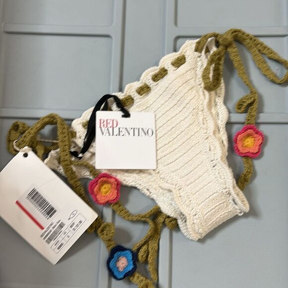 RED Valentino Green and White Bikini bottom Swimwear NWT $1100 - Picture 3 of 4